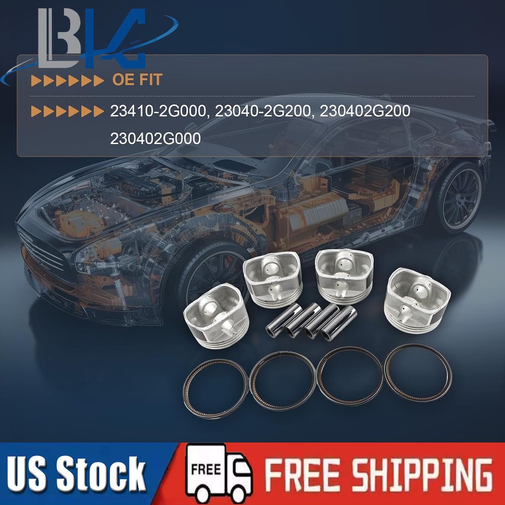 4PCS Pistons Ring Set 23410-2G000 Fits Hyundai Tucson Kia Forte 2010-2013 Models