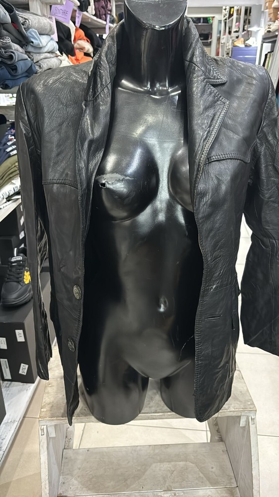 Men's Genuine Leather Jacket Size 42 Black LLD167 Vintage Style