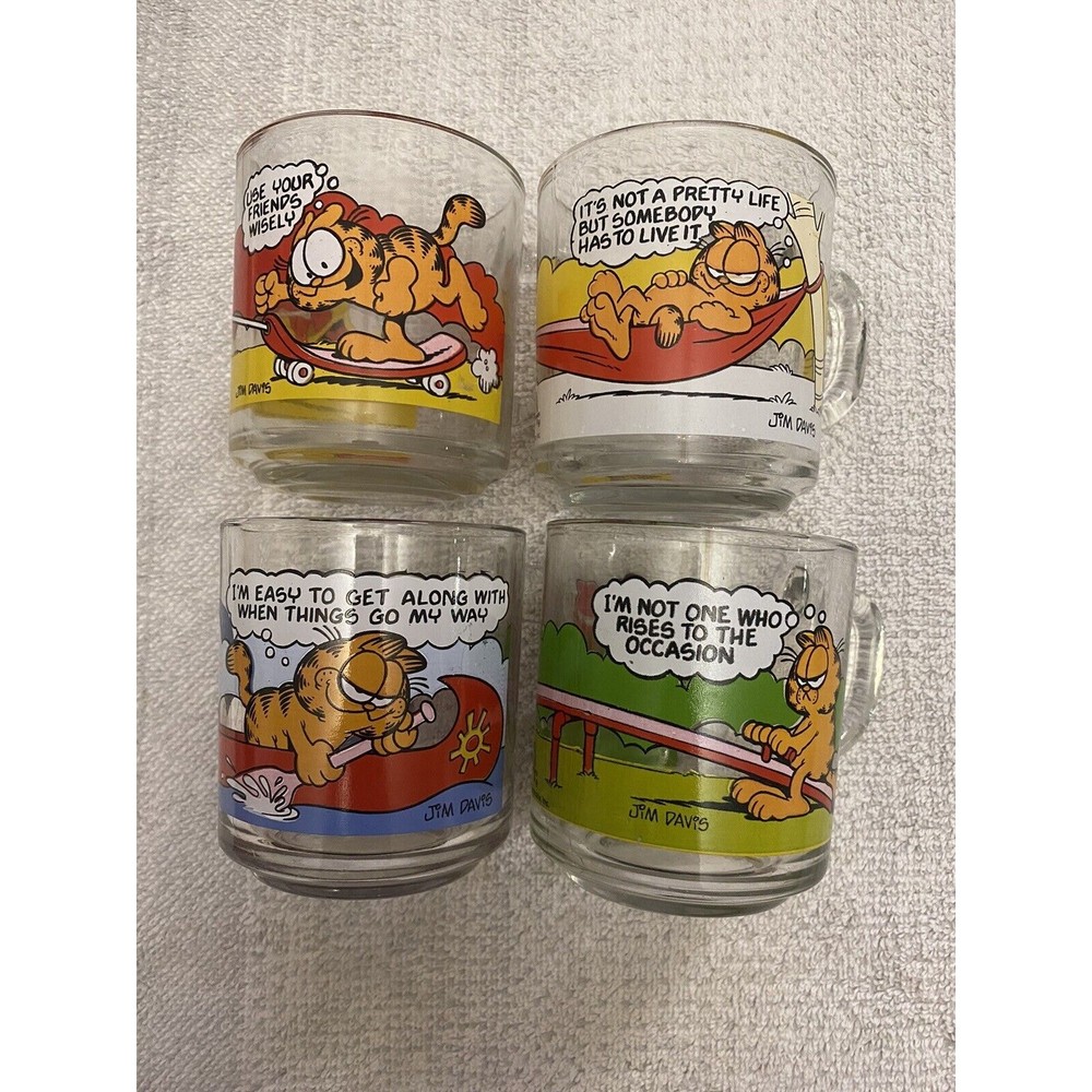 Vtg Lot Of 4 1978 Garfield Coffee Mugs From MCdonalds