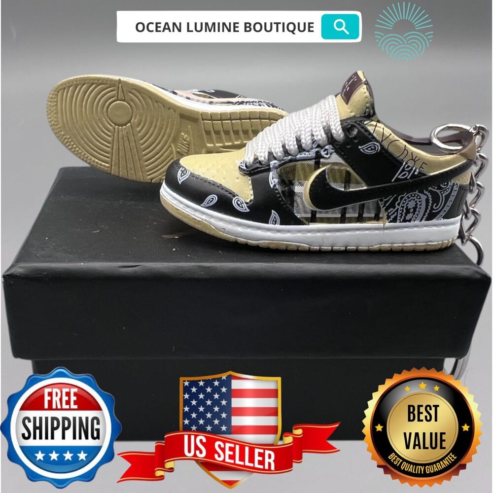 SB DUNK 3D Mini Sneaker Keychain, Jordan Sneaker Collectible, Box Options