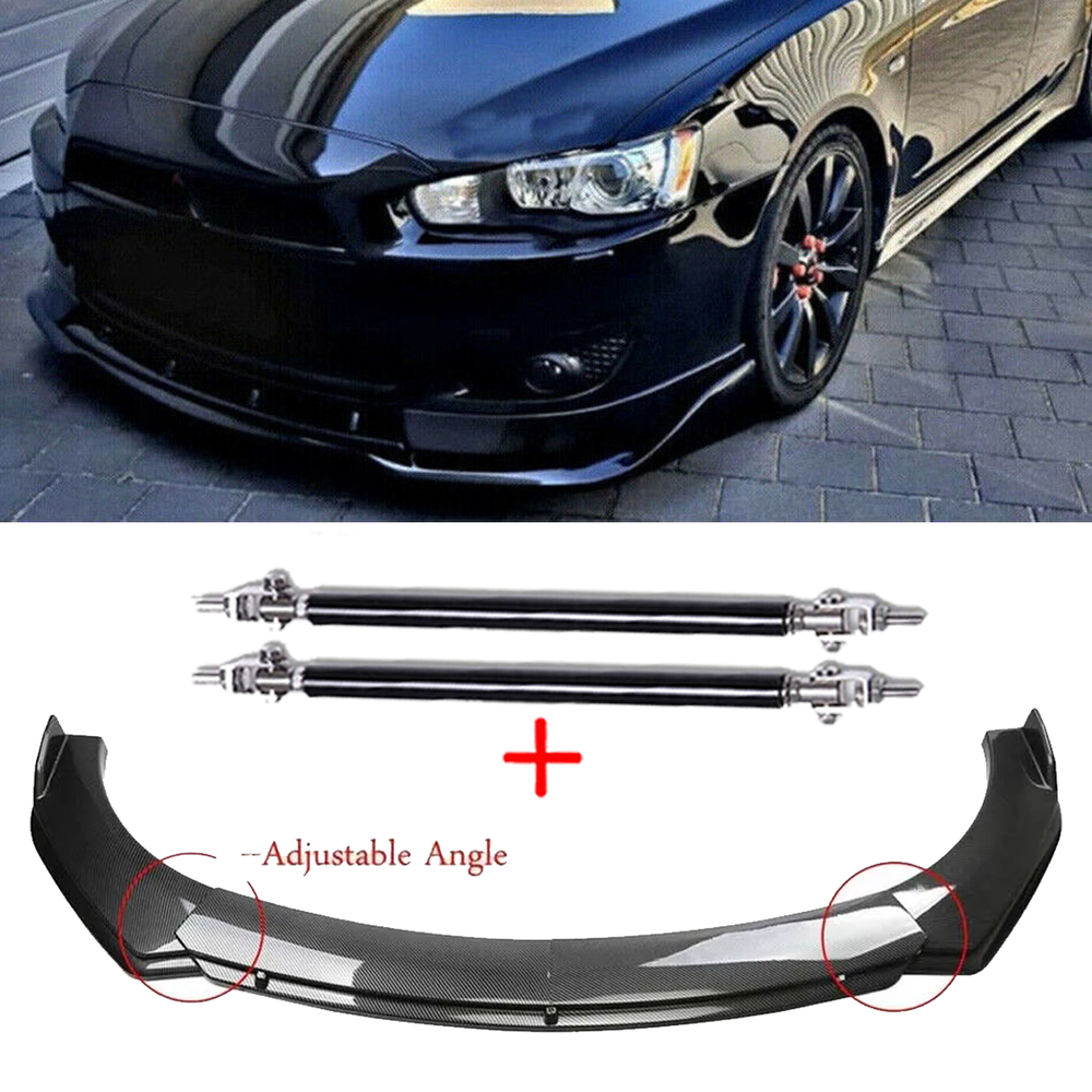Carbon Fiber Style Front Bumper Lip Chin Spoiler For Mitsubishi Lancer Body Kits