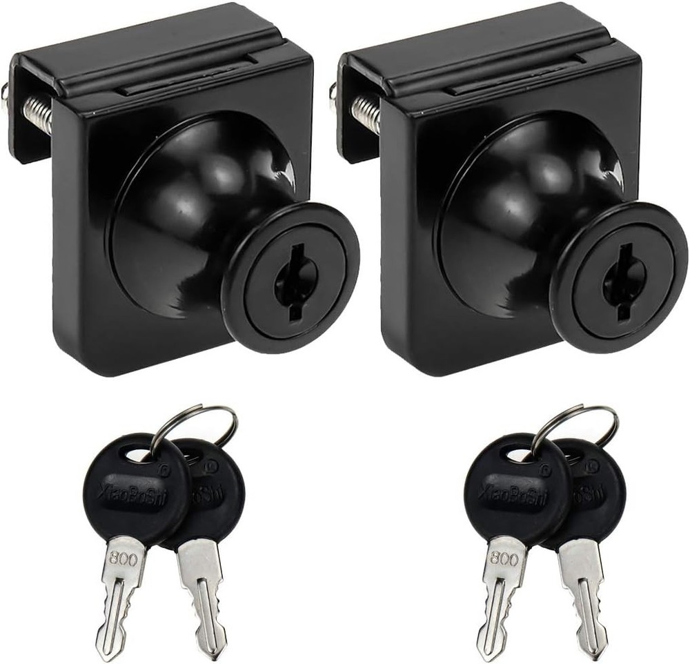 Zinc Alloy No-Drill Glass Door Lock with Keys for Single Doors (40mm)