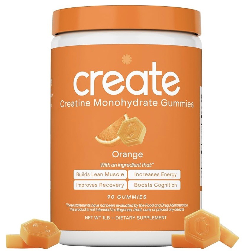 Create Creatine Monohydrate Gummies for Men & Women, Boost Focus - 90 Gummies