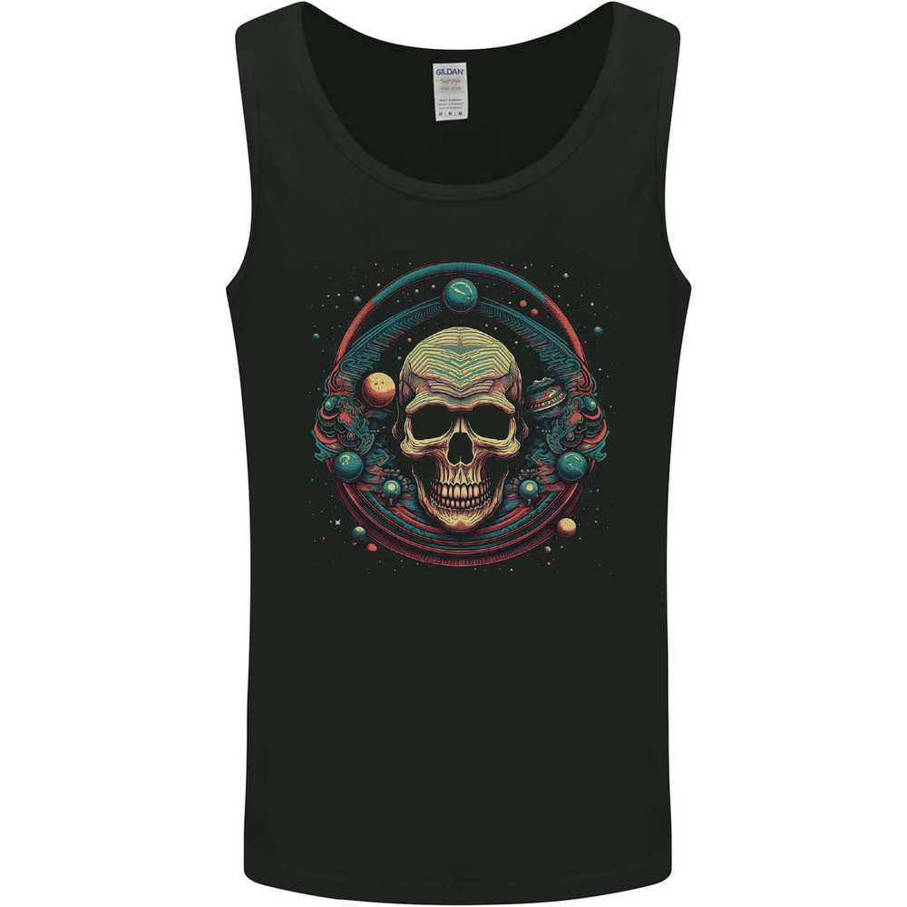 Astro Skull Planets Universe Space Mens Vest Tank Top