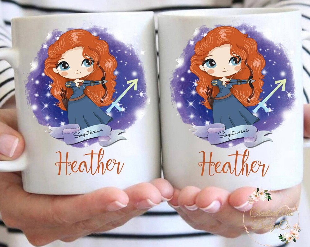 Personalized Princess Zodiac Mug November December Birthdays Kids Ceramic Mug