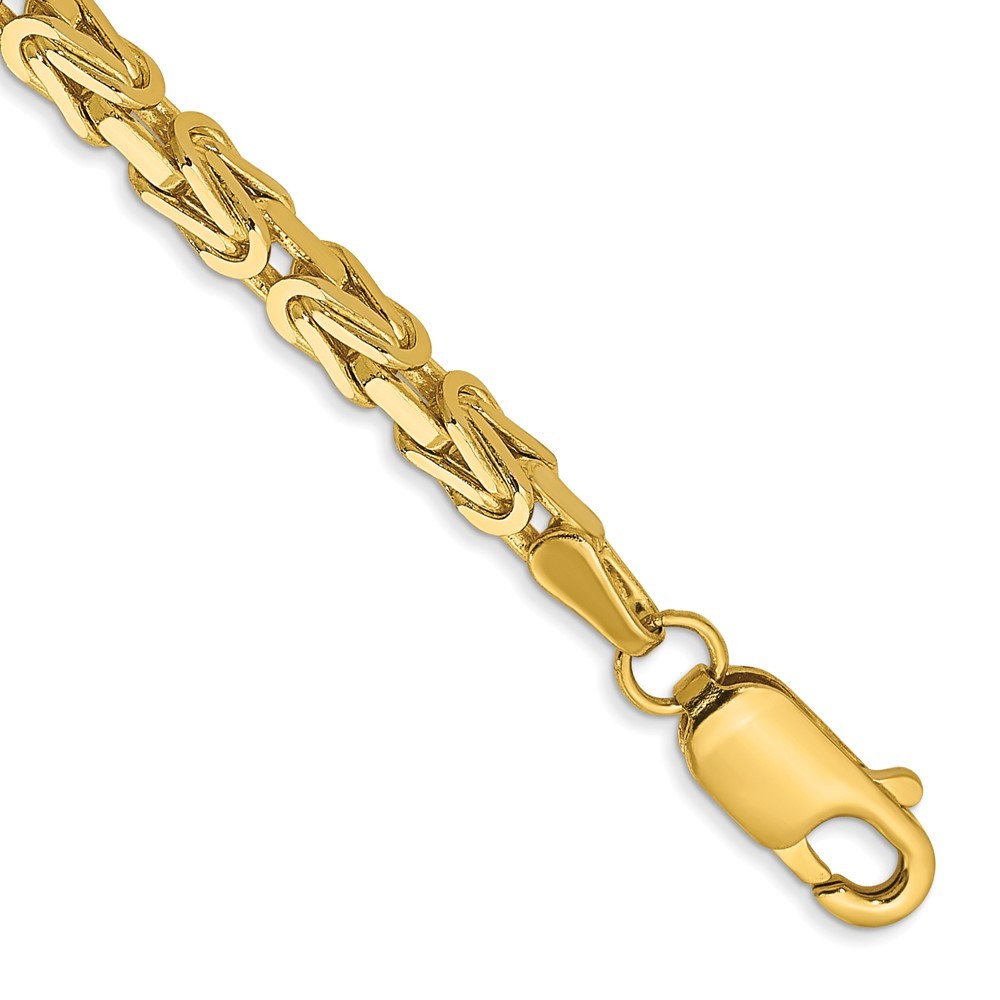 10k Yellow Gold 2.5mm Byzantine Chain Bracelet 7
