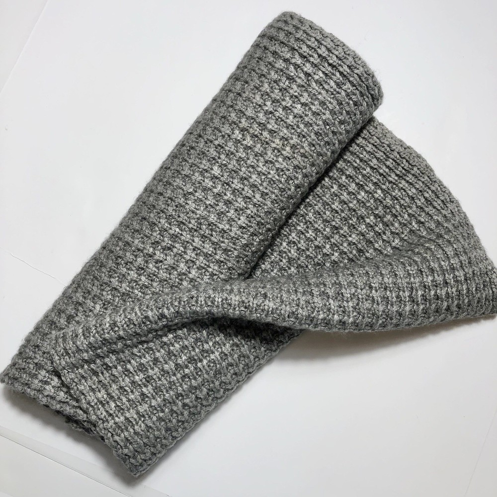 J. Crew wool cashmere blend sweater Knit infinity scarf Gray Waffle Knit Scarf