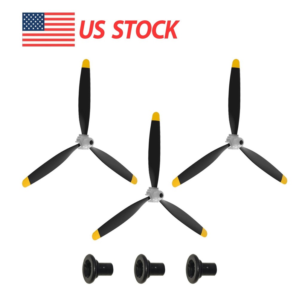 3-Blade Propeller 3pcs,Compatible with Volantexrc  4-CH F4U Corsair/P47 RC Plane