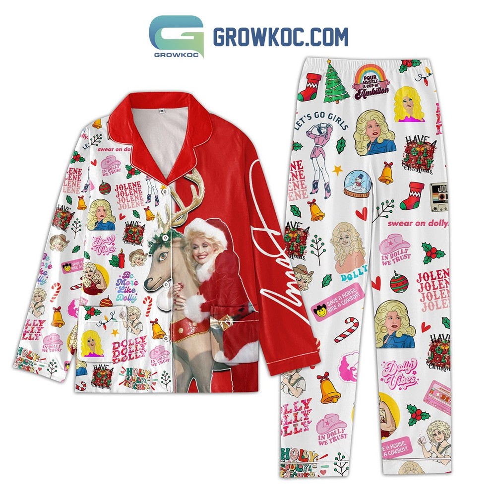 Dolly Parton Be More Like Dolly Festive Christmas Pajama Set
