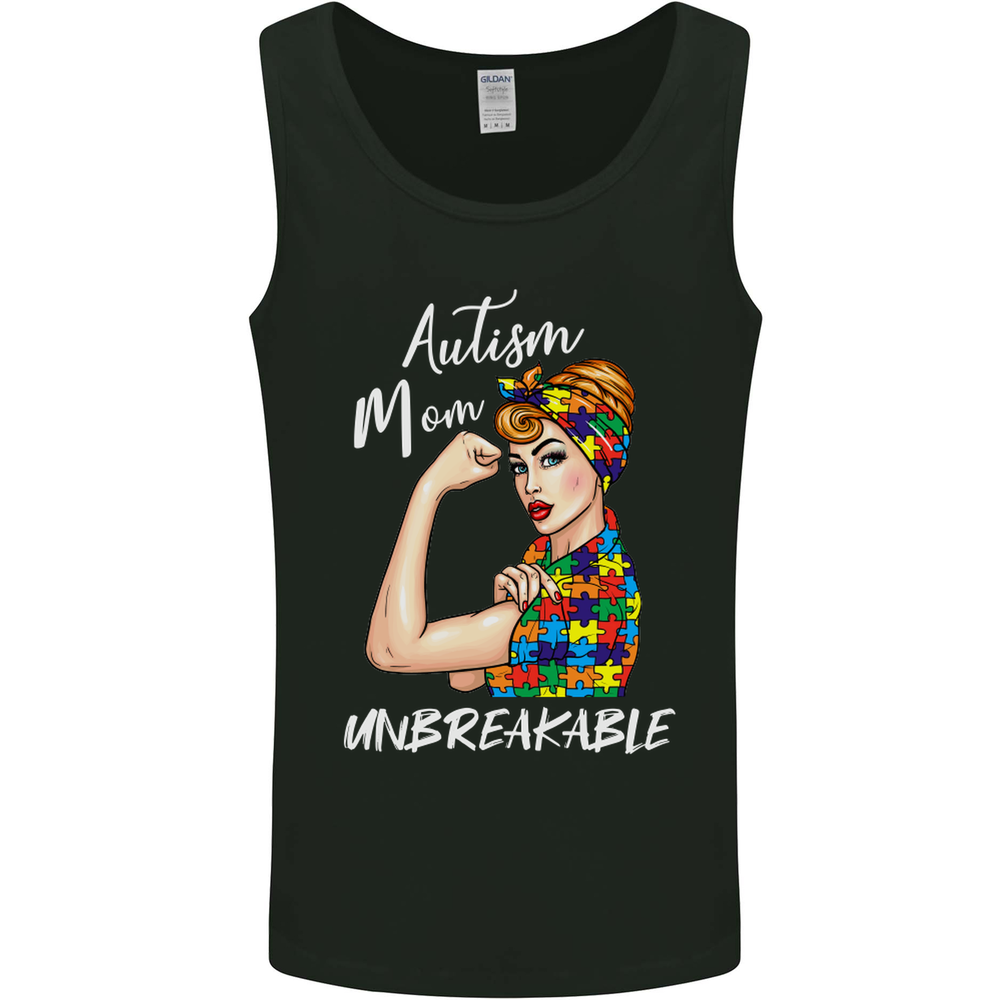 Autistic Mum Unbreakable Autism ASD Mens Vest Tank Top