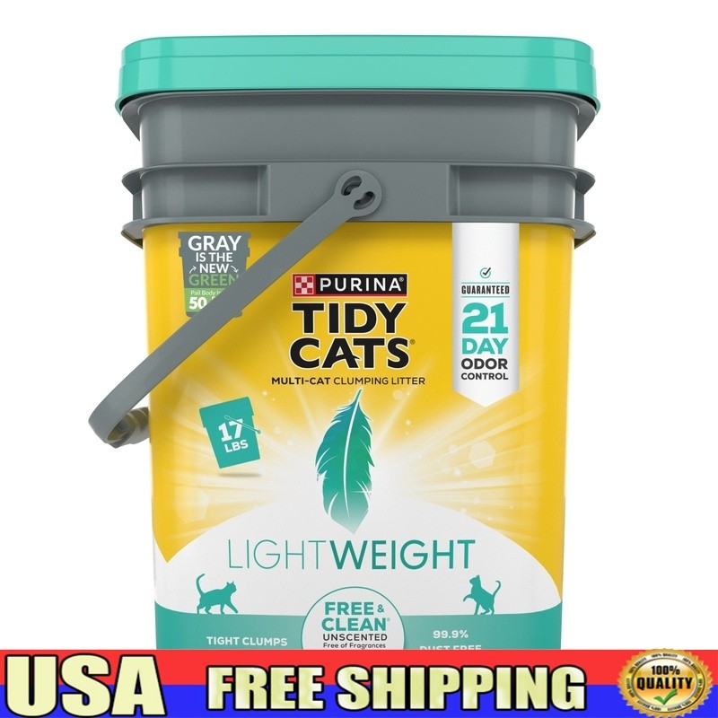 Lightweight Unscented Clumping Cat Litter with 21-Day Odor Control Low Dust Formula