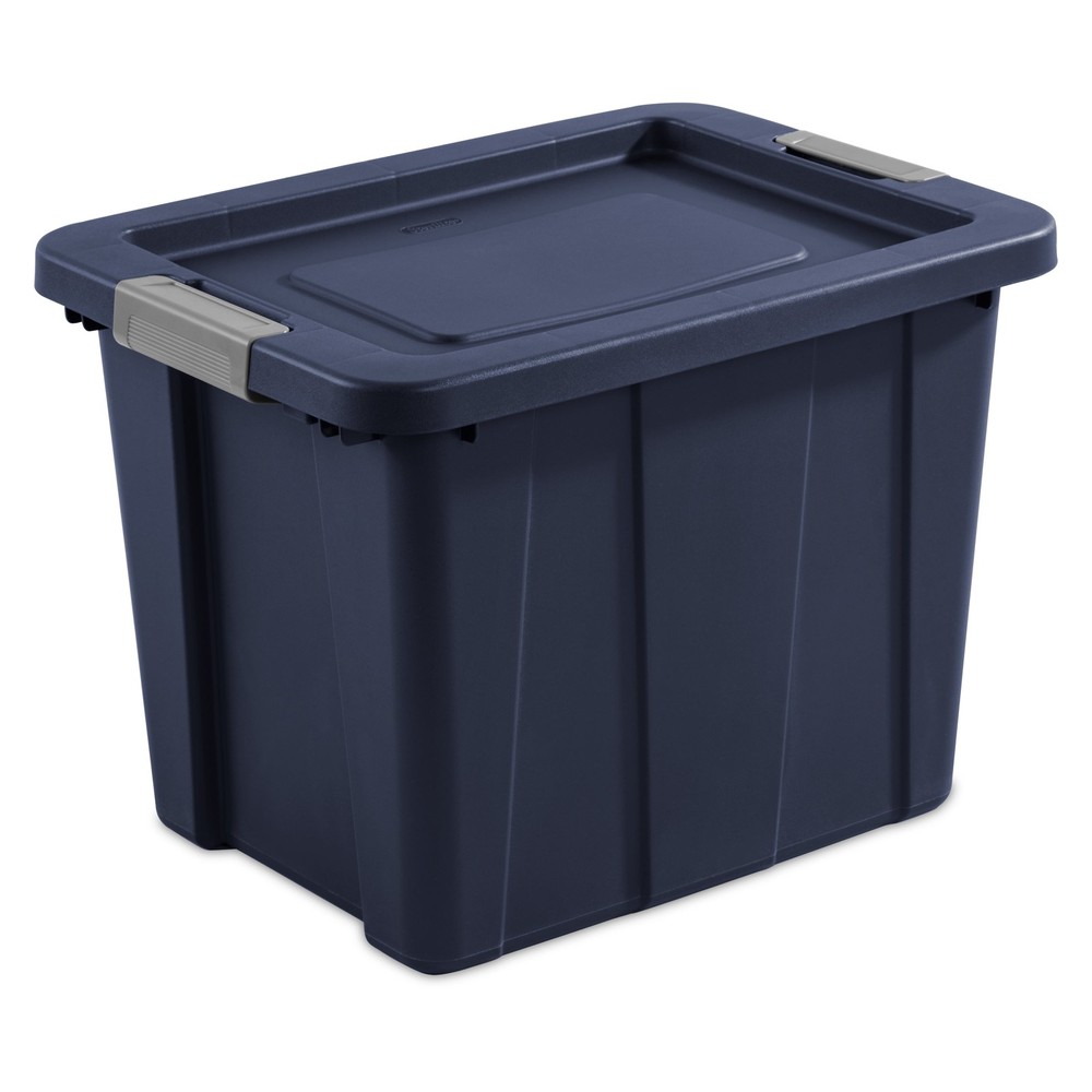 18 Gallon Dark Blue Tuff1 Latching Tote - Rugged Storage Bin with Lid