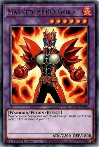 Masked HERO Goka TOCH-EN043 Rare 1st Edition Lightly Played Yugioh Card
