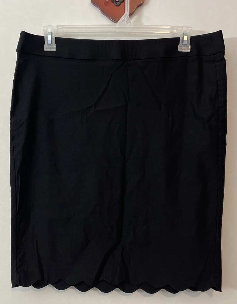 Elle Womens XL Black Elastic-Waist Pull-On Knee-Length Stretch Pencil Skirt A569