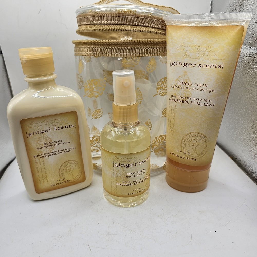 Avon Ginger Scents SET Discontinued Spray, Shower Gel, Body Lotion RARE SET HTF!