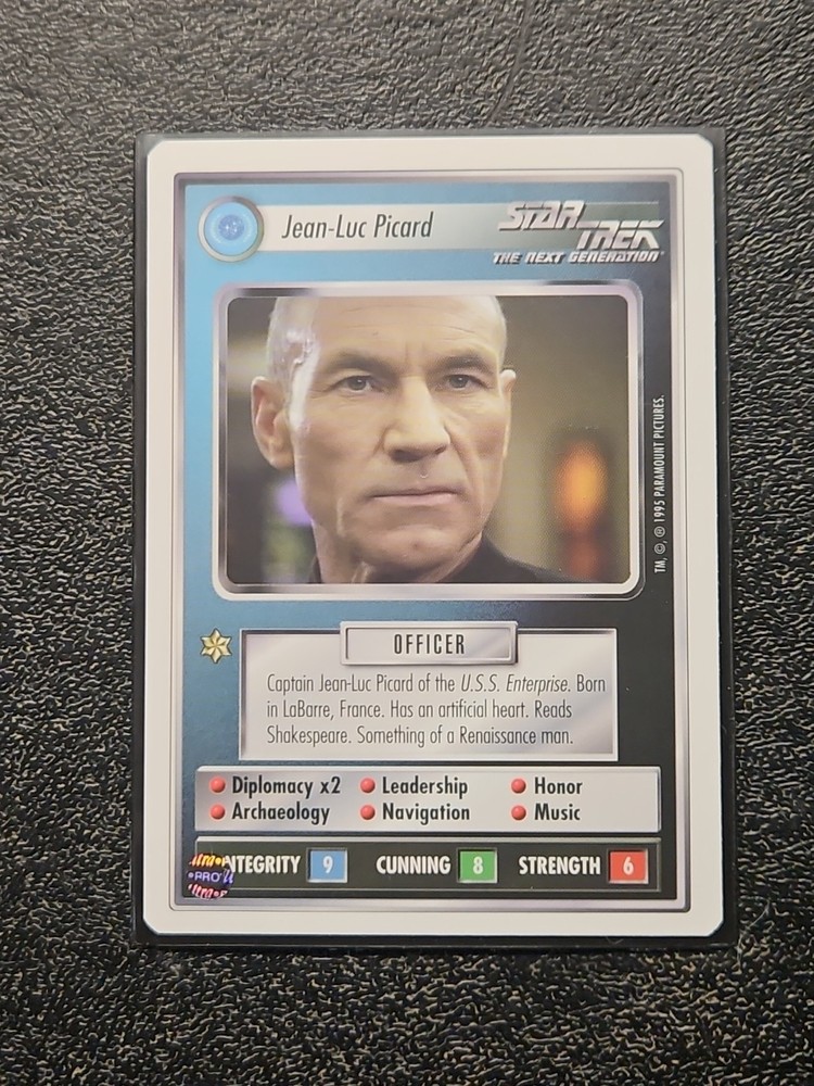 Star Trek CCG Jean-Luc Picard 1995 Premiere Unlimited Decipher WB NM/Mint