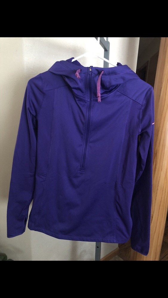Women's NIKE PRO Dri-fit Long Sleeve Purple Pullover Half Zip size M VGUC