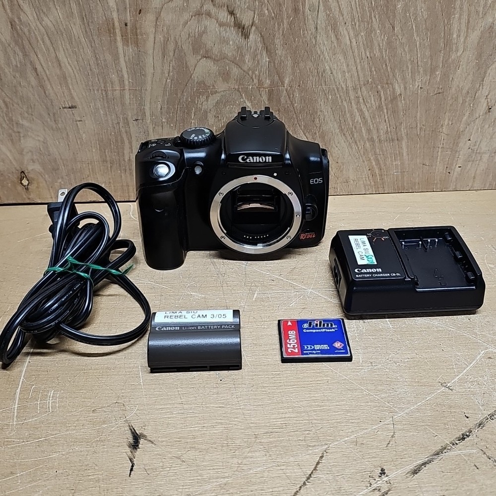 Canon EOS Digital Camera Rebel EOS 300 6.3MP SLR Battery Cables Charger Tested