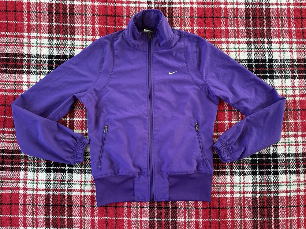 Nike Women’s Purple Full-Zip Windbreaker Track Jacket - Size Medium - Excellent