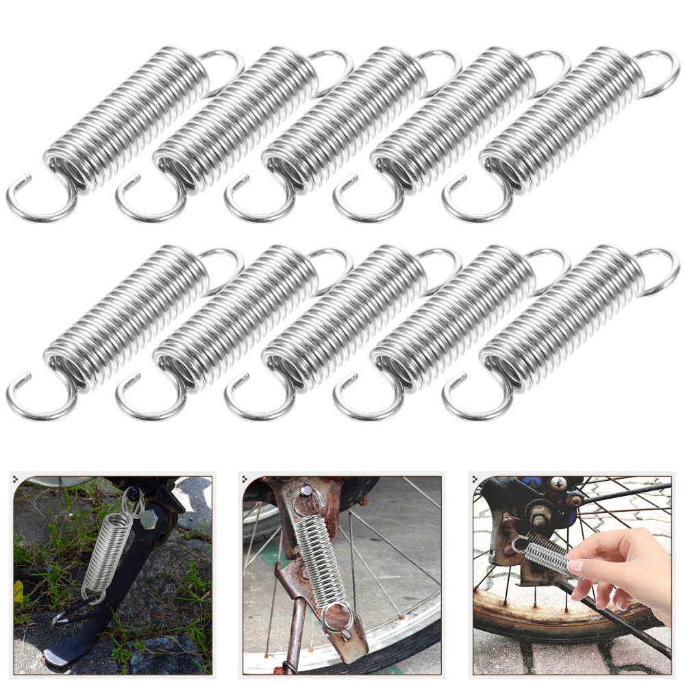 10 Pcs Small Tension Springs with Hooks - Multiple Sizes Available