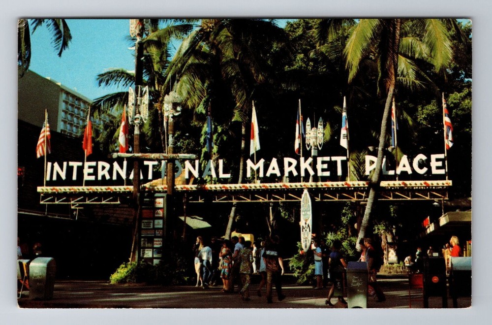 Waikiki, HI-Hawaii, International Market Place, c1960, Vintage Postcard