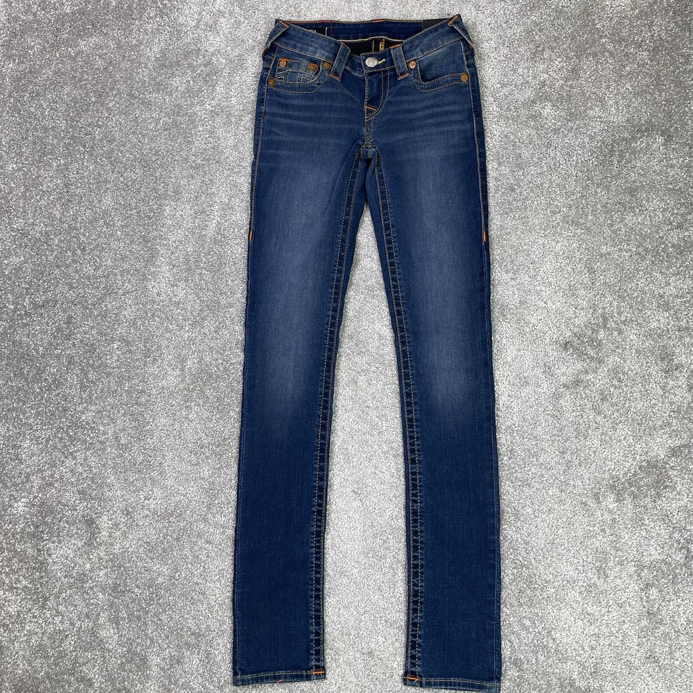 True Religion Stella Jeans Women’s 25 Blue Skinny Low Rise Dark Denim