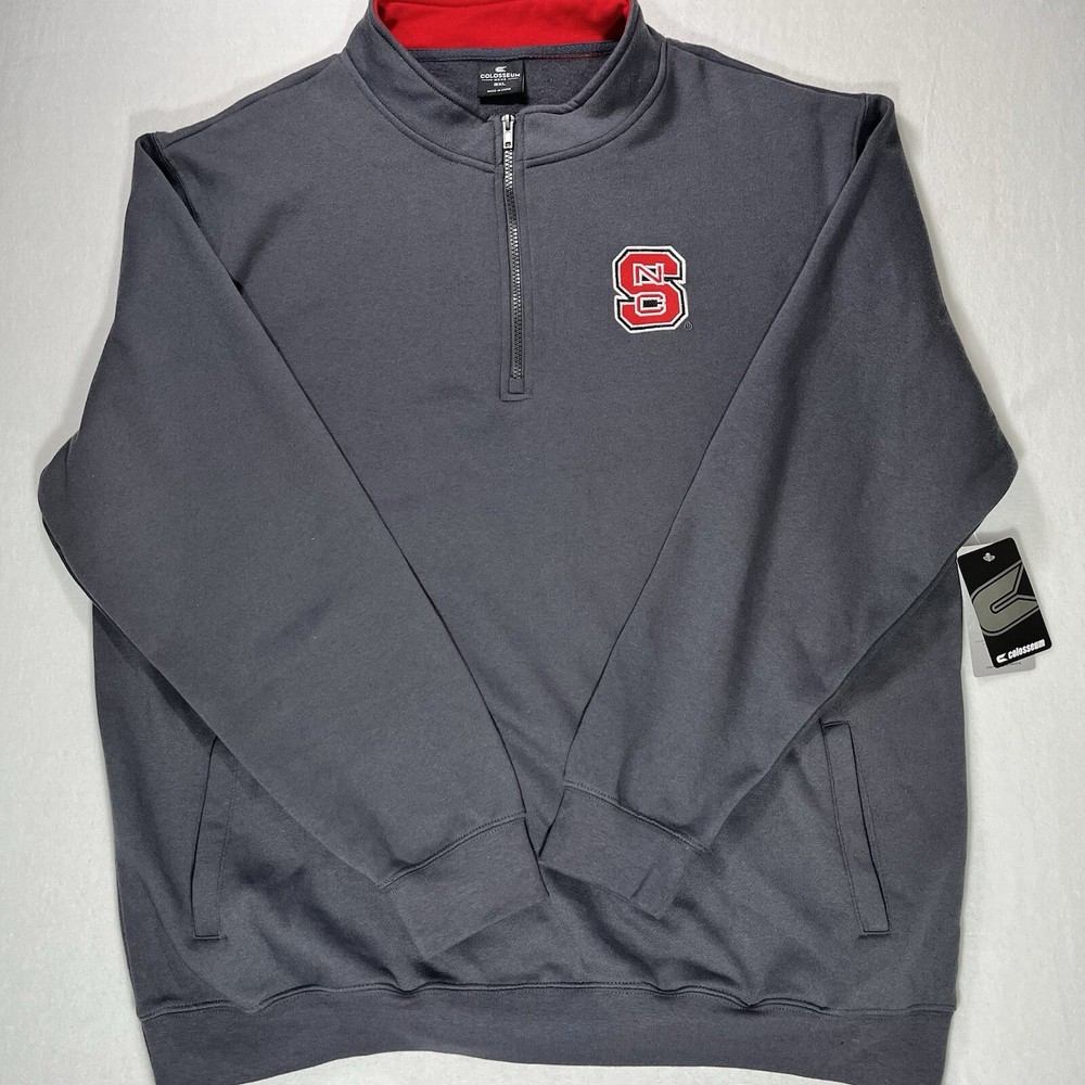 Colosseum North Carolina State Men's 3XL 1/4 Zip Wolfpack Pockets Gray NCAA New