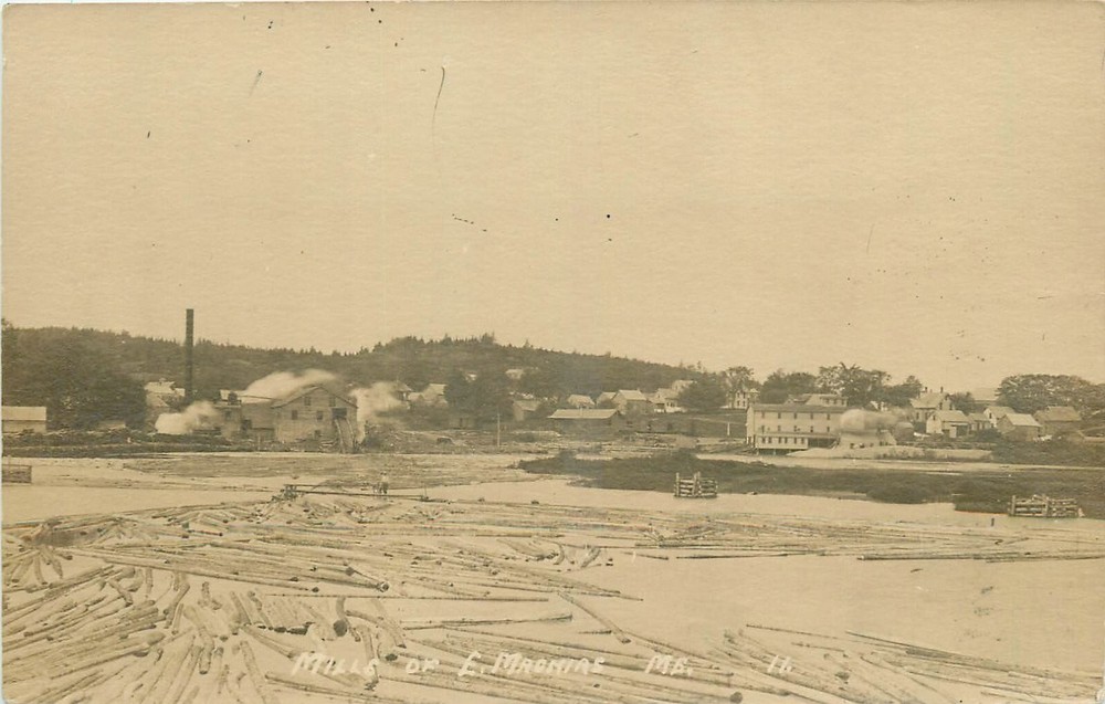 C1908 East Machias Maine Lumber Sawmill Eastern Illustrating  RPPC 25-606
