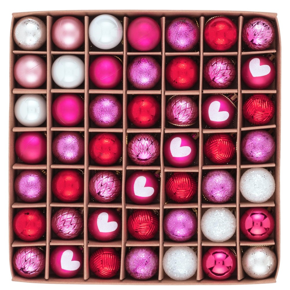 DecorbyHannah Mini Valentines Day Christmas Tree Ornaments Decorations, 49ct ...