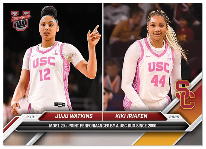PRESALE 2024-25 Bowman U Now Juju Watkins Kiki Iriafen Most 20+ Point Games #71-image