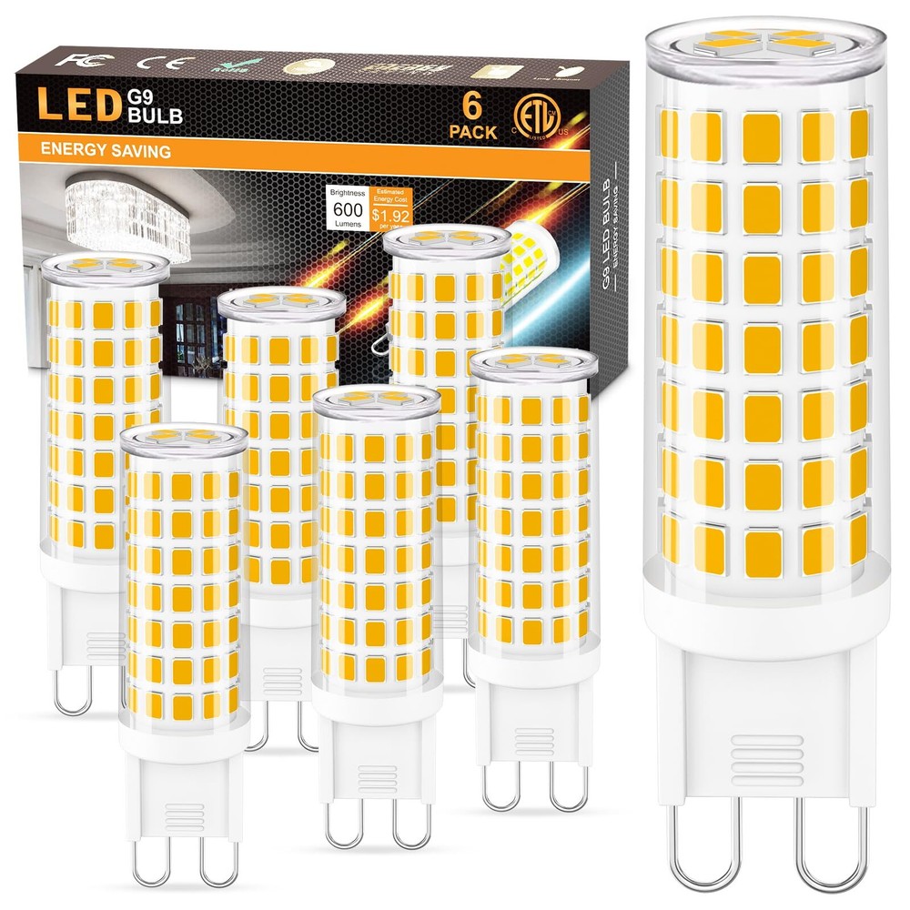 G9 Led Bulb,6W(60W Halogen Bulb Replacement), Chandelier Light Bulbs,88 LEDs,...