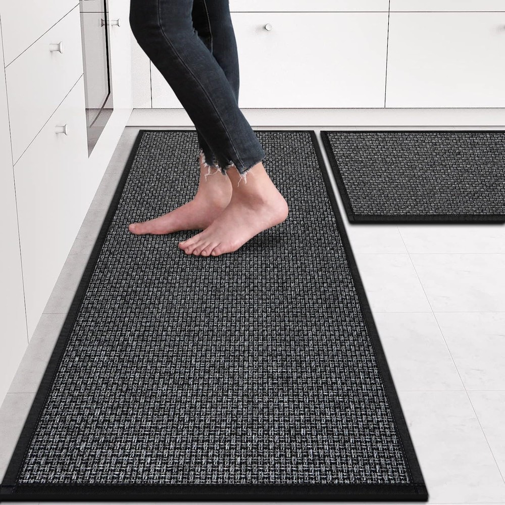 Non-Slip Washable Kitchen Rug Set of 2 Absorbent Runner Mats