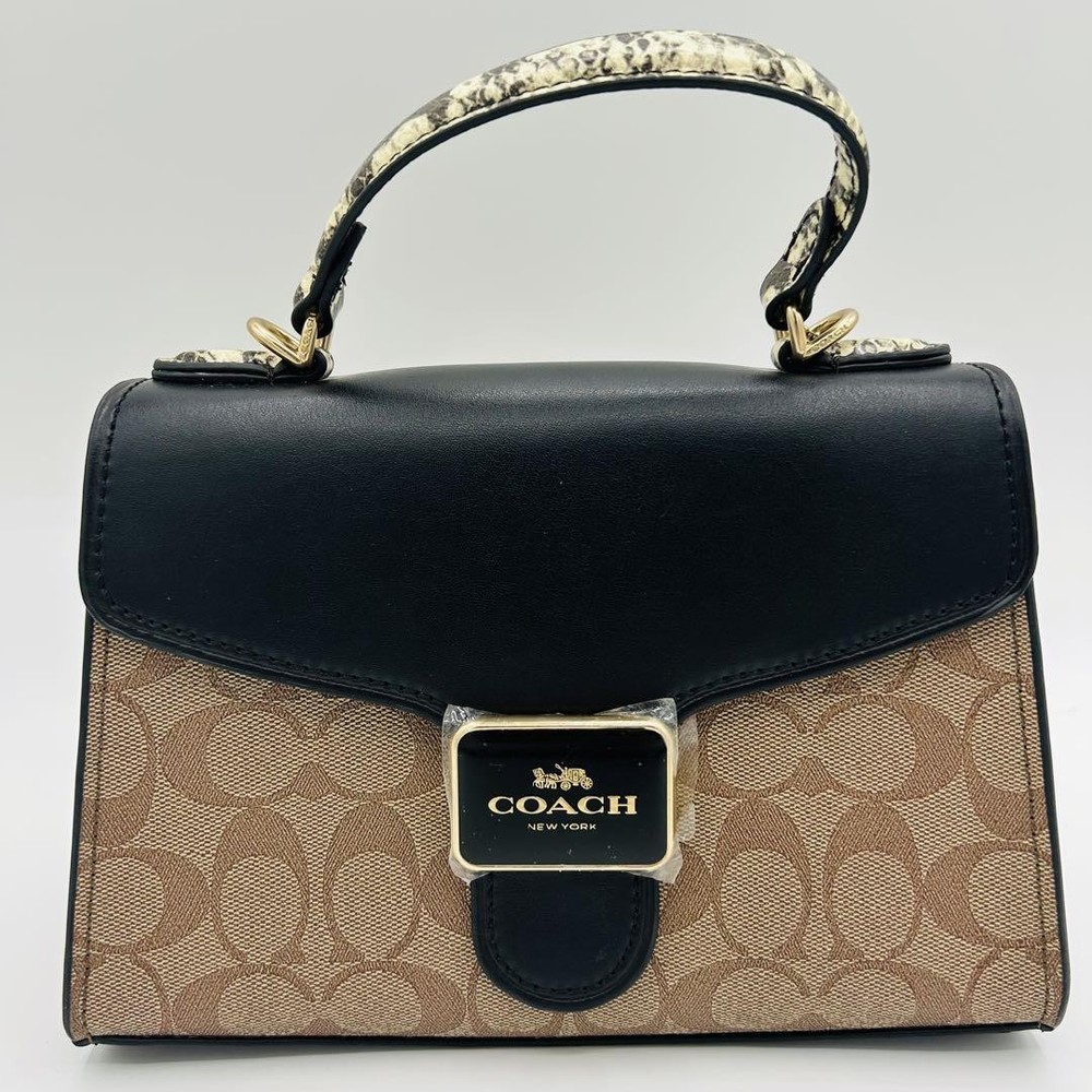 Coach Signature Brown PVC Handle Bag Authentic G0405762