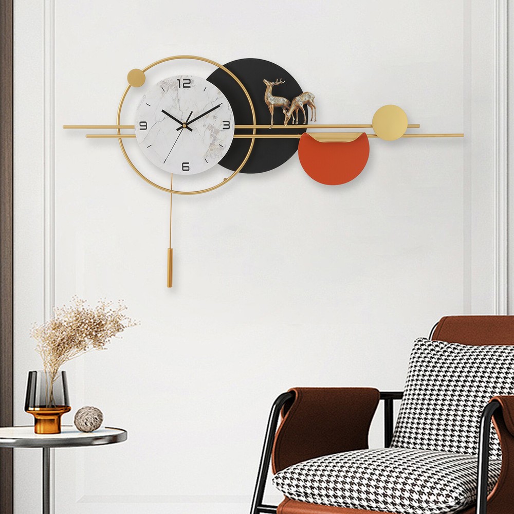 90x50cm Modern Silent Large Wall Clock for Living Room Decor  