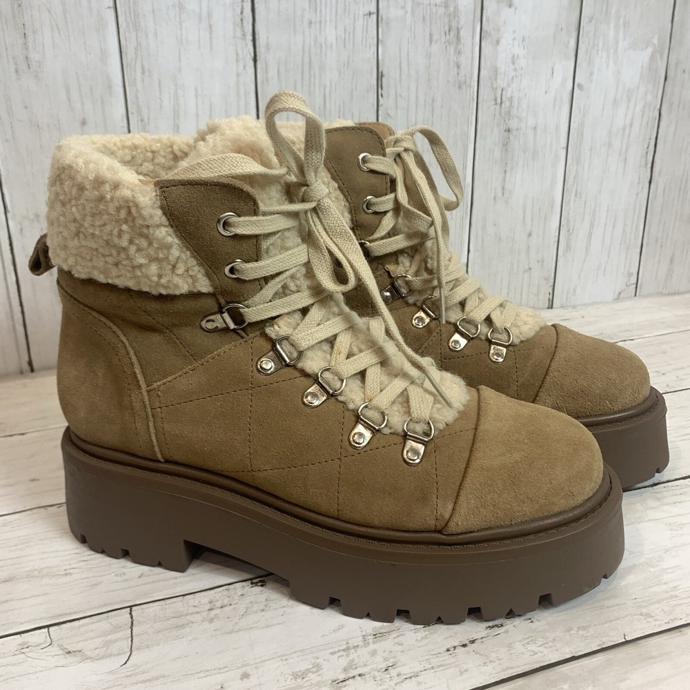Steve Madden Women's Reyen Combat Boot Oatmeal Women’s Size 8.5 NWOB
