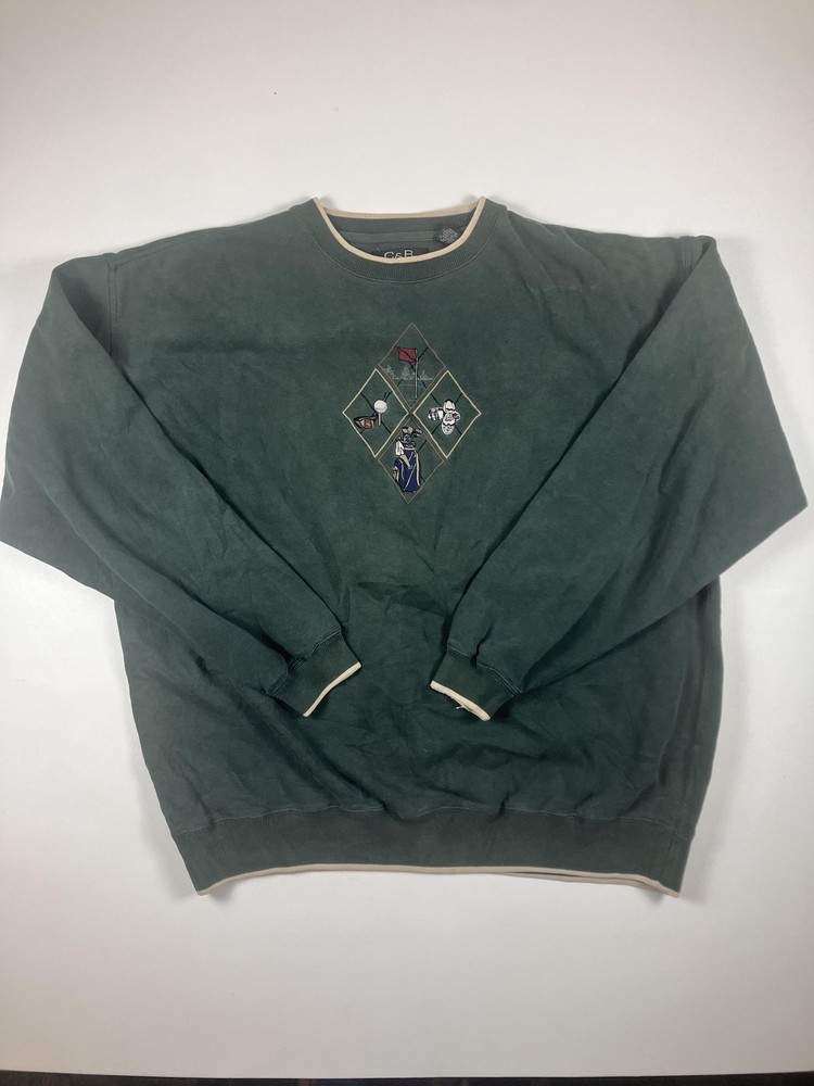 Croft & Barrow C&B Sport Sweatshirt Mens XL Green Golf Embroidered Crewneck