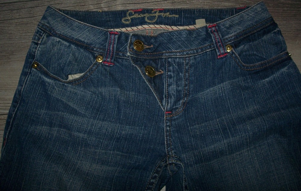 SEAN JOHN Button Fly Cutoff Jeans Fancy Pockets 32x29 Y2K Baggy 90s RARE UNISEX