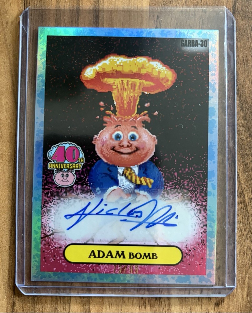 Garbage Pail Kids 40th Anniversary Adam Bomb GARBA-30 Blue Border Auto 73/99 GPK