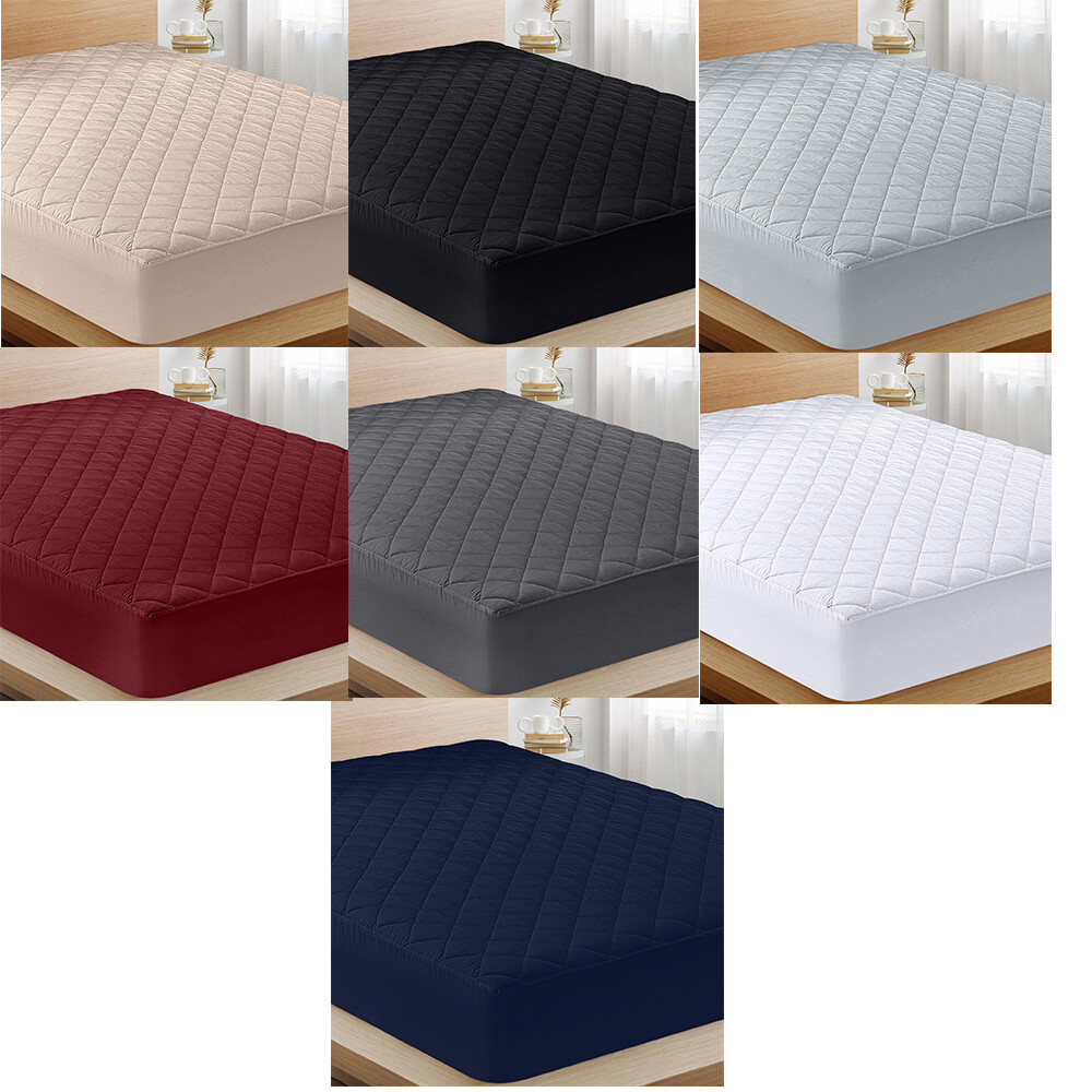 Mattress Pad Microfiber Fitted Topper Bed Protector Cover Pillow Top Washable