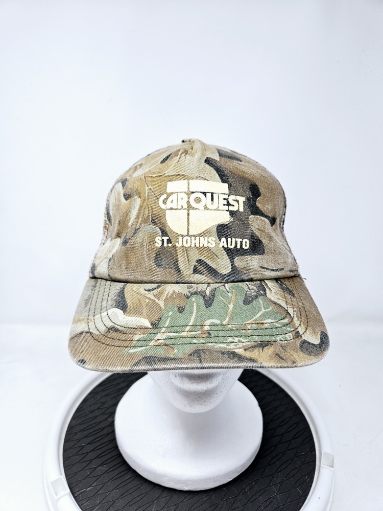Vintage 90s Carquest Camo Snapback Hat USA Made Fast Shipping