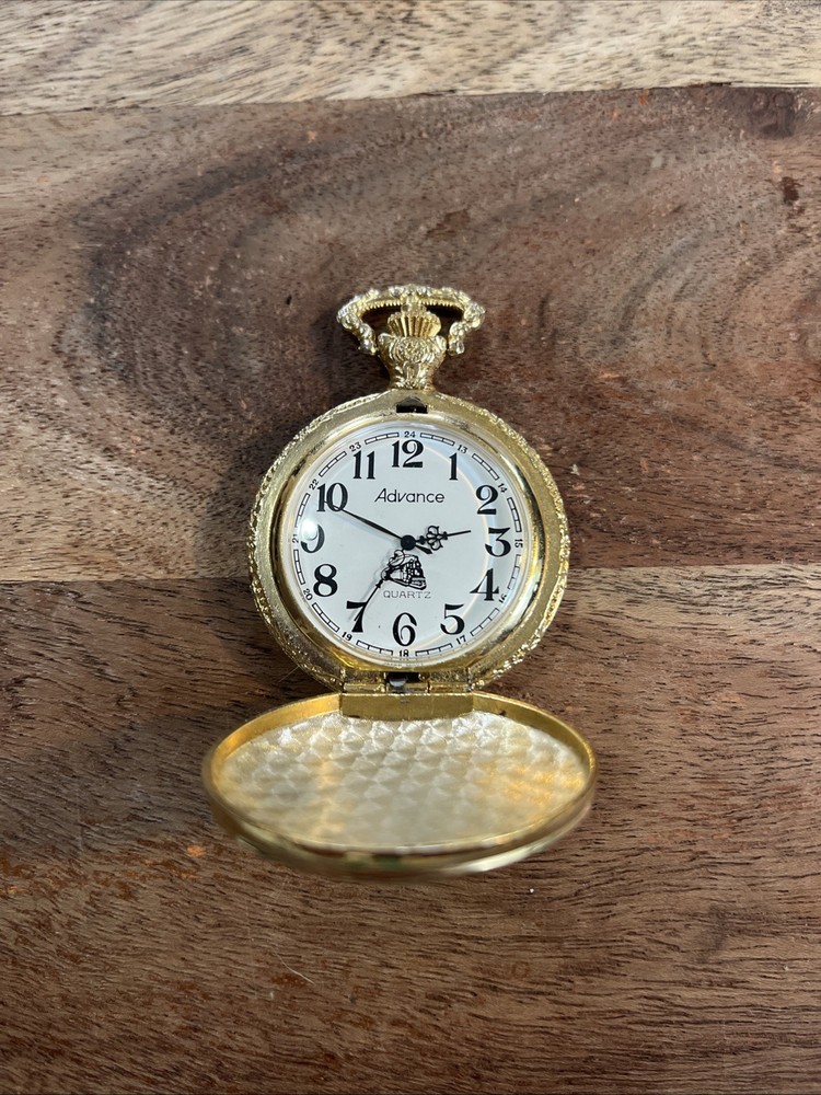 Men's Advance Train Themed Pocket Watch Works/New Battery