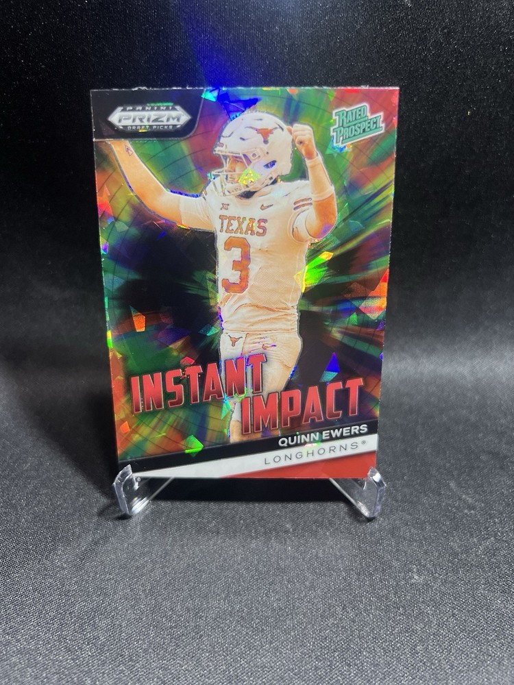 2024 Prizm Draft Picks Quinn Ewers Red Ice Instant Impact Rookie Card