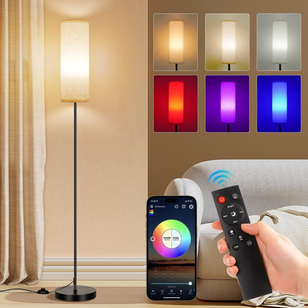 Floor Lamps for Living Room, Dimmable 3 Colors Temperature, Modern Corner Flo...