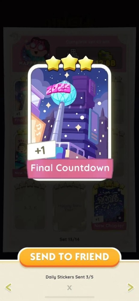 Final Countdown- Jingle Joy- Monopoly Go -sticker 4 Star -Fast Sent -Affordable