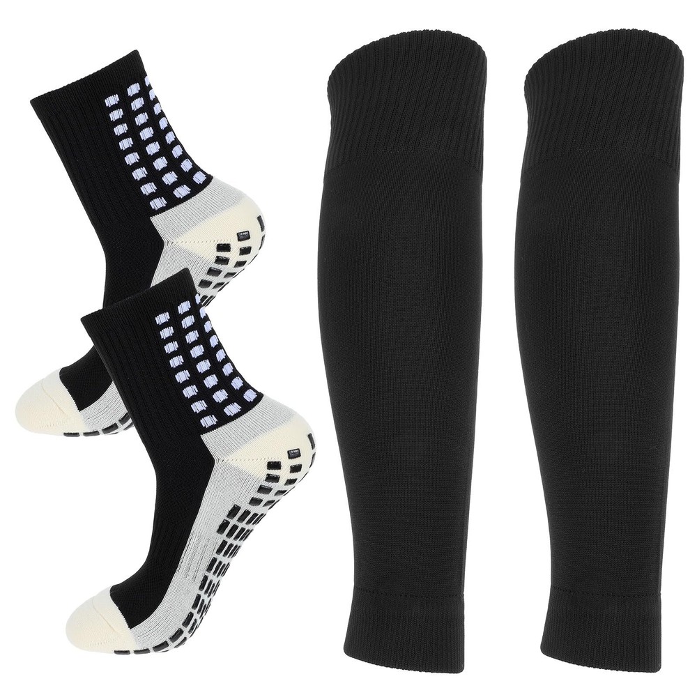 YUXIANLB Soccer Socks Grip Socks Soccer With Shin Guard Sleeves 1 Set Non Skid