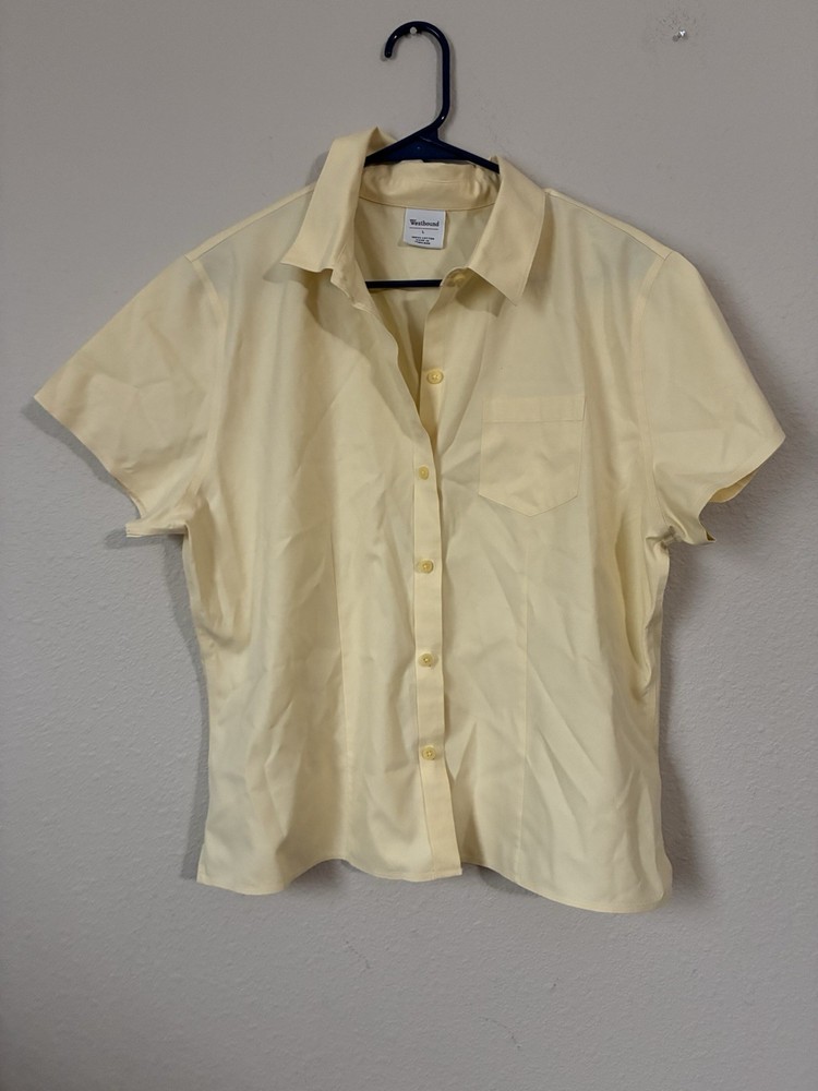 Women’s Short Sleeve Yellow Blouse Westbound Size Large