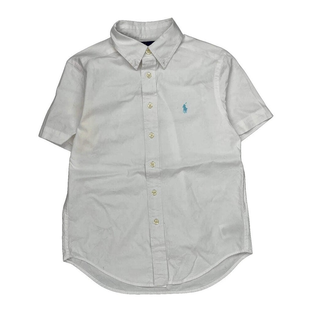 Age 8 Ralph Lauren Short Sleeve Shirt - Small White Cotton