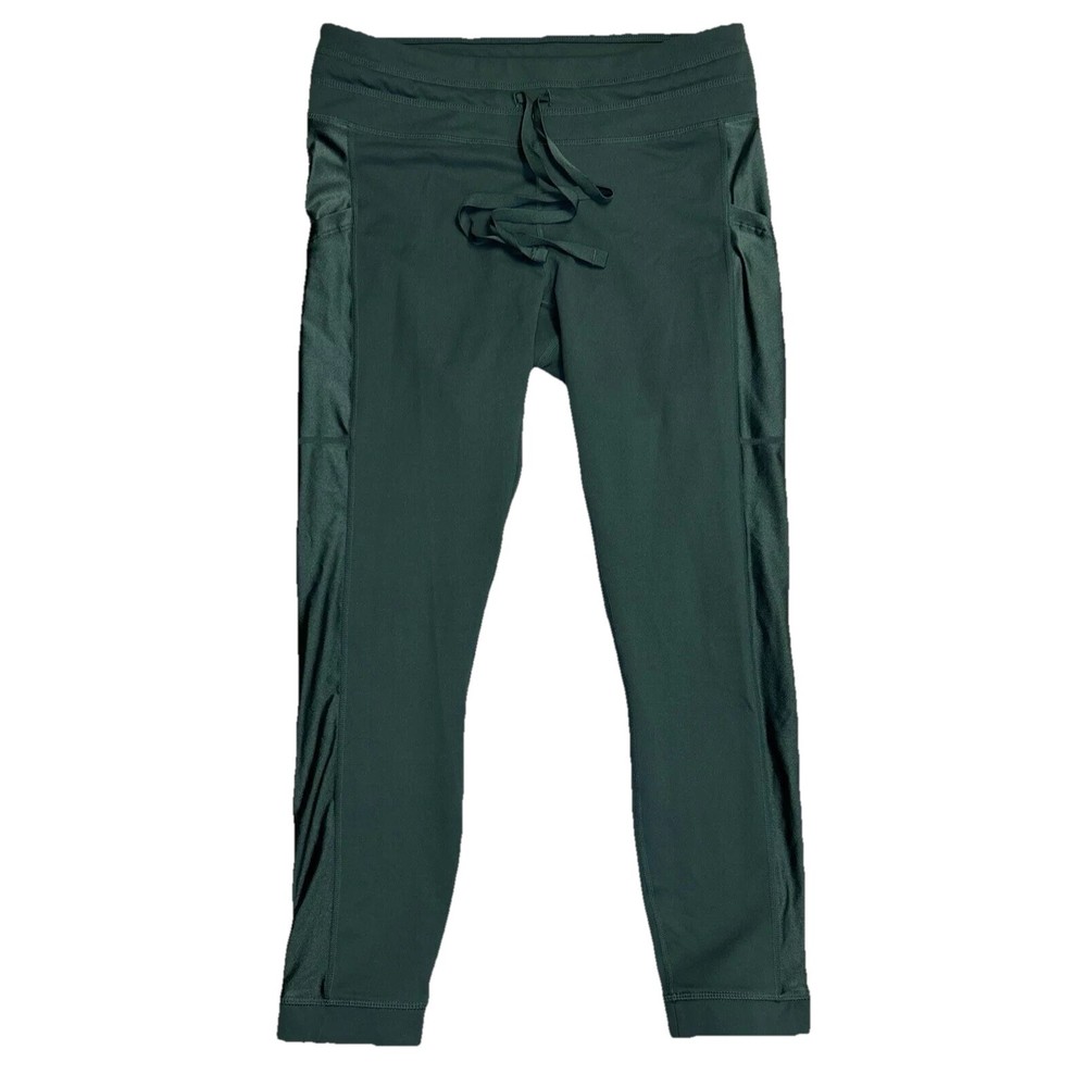 Fabletics Womens Medium Green Powerhold High-Waist Performance Leggings with Drawstring