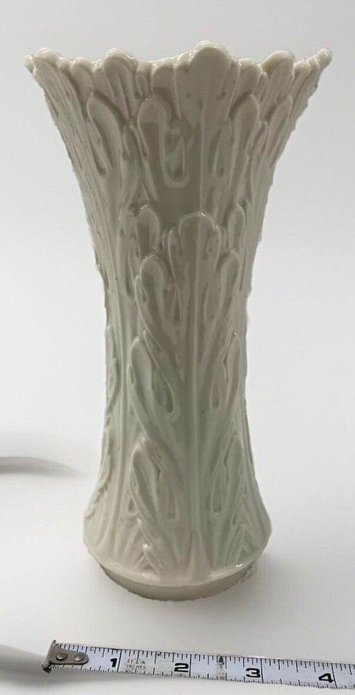 Vintage Vase Lenox Woodland Collection Embossed Scalloped Edge Made in USA