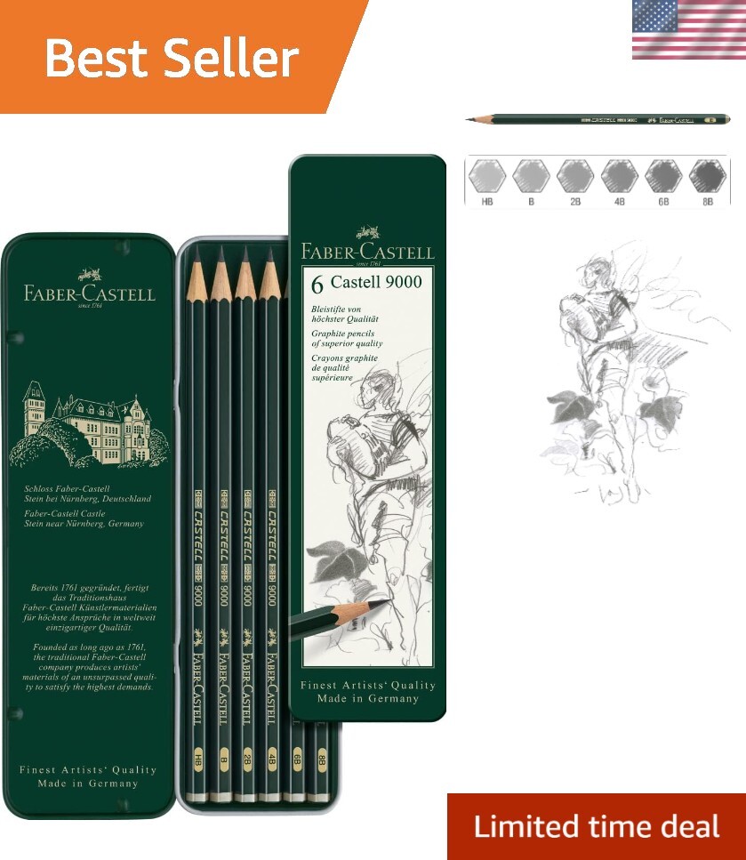 Durable Break-Resistant Graphite Pencils - Set of 6 for Sketching and Writing